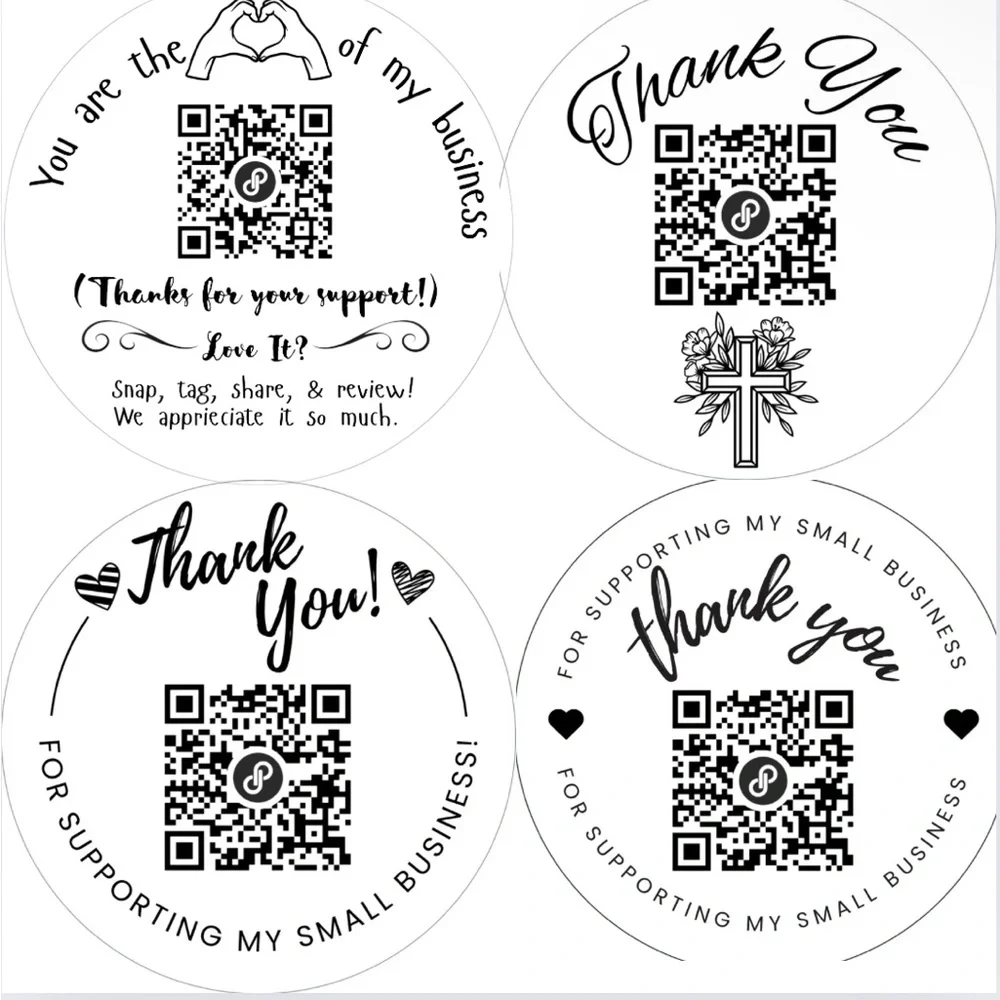 BUY NOW 200 Custom Thank You QR‎ Stickers Mix & Match